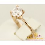 Gold & SilverЗолотое Кольцо 585 проба. Женское кольцо с красного золота, с одним камушком, для помолвки. 320905